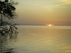 Sunset over the northern tip of the Yucatan peninsula