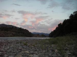 Looking upstream from the North-South run, a thickening storm at sunset paints a mid-October sky. Back home, they thought we were just goofy boys playing with fish. To those who knew, who really knew, they could tell you it had little to do with the fish…