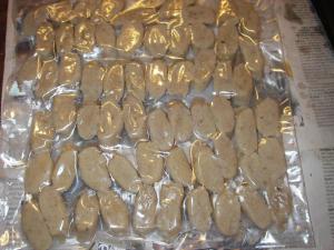 Tucking away a few for the freezer. Plastic bag bashers take note - this is the third use of this bag, so give me a break.